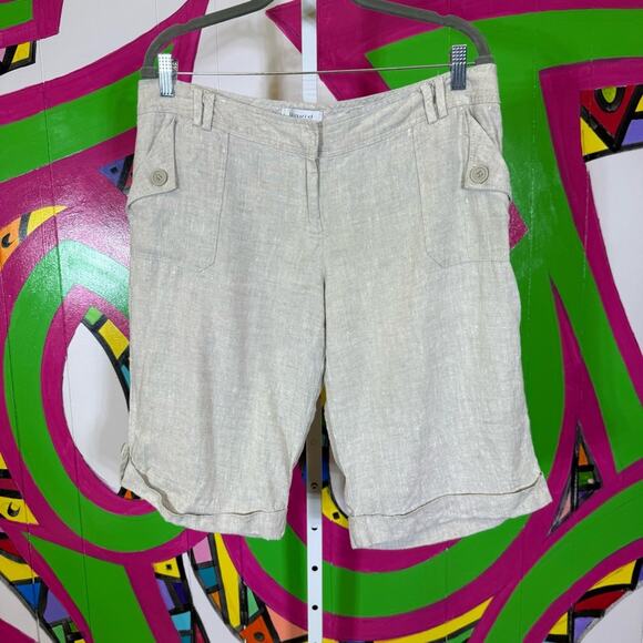 Liquid, Stylish Beige Linen Shorts. Size 14. In excellent condition! - Picture 1 of 6